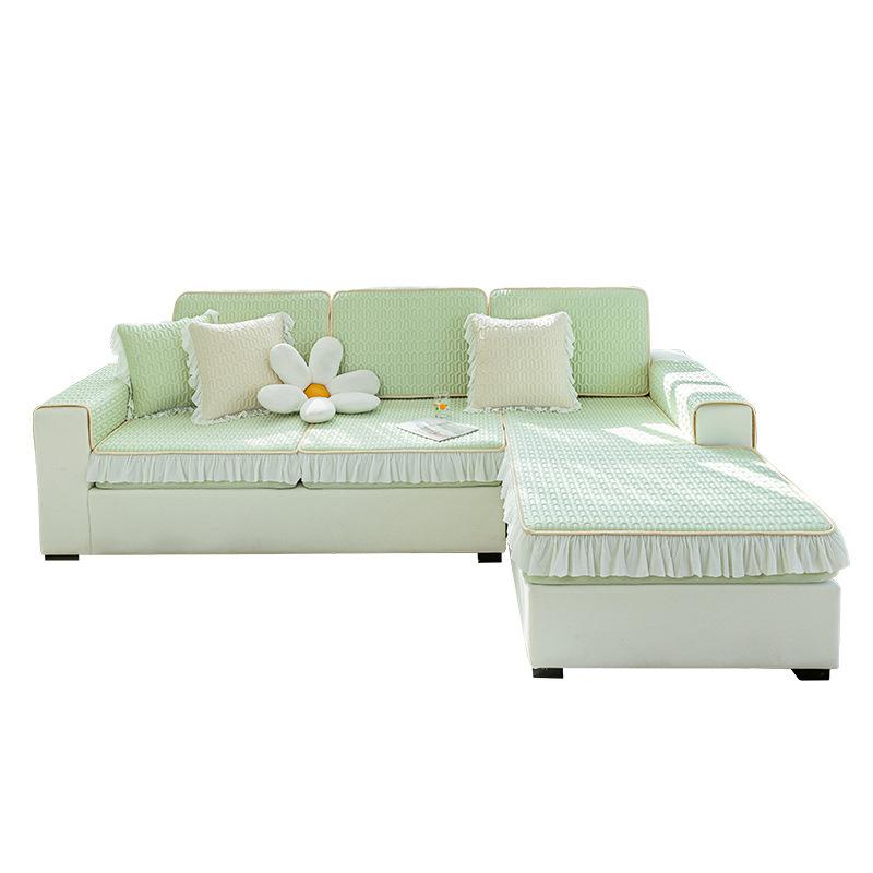 Latex-Sofabezug aus Eisseide, Neu 2024, All-Inclusive-Universalbezug, schickes, rutschfestes Sofakissen, Sommermatte