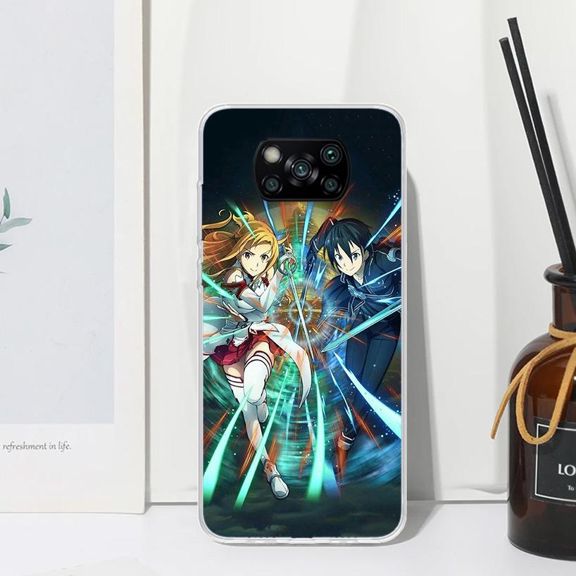Sword Art Online Anime Phone Case For Xiaomi Poco X7 X6 X5 M7 M8 Pro F7 Ultra Redmi 15C 15 13C 13 12C 12 10 10C 10A Art Fundas P