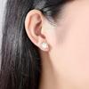 Delicati Orecchini a Bottone a Forma di Fiore Accessori da Fidanzamento Femminili Gioielli Eleganti con Perle Simulate per Cerimonia Nuziale