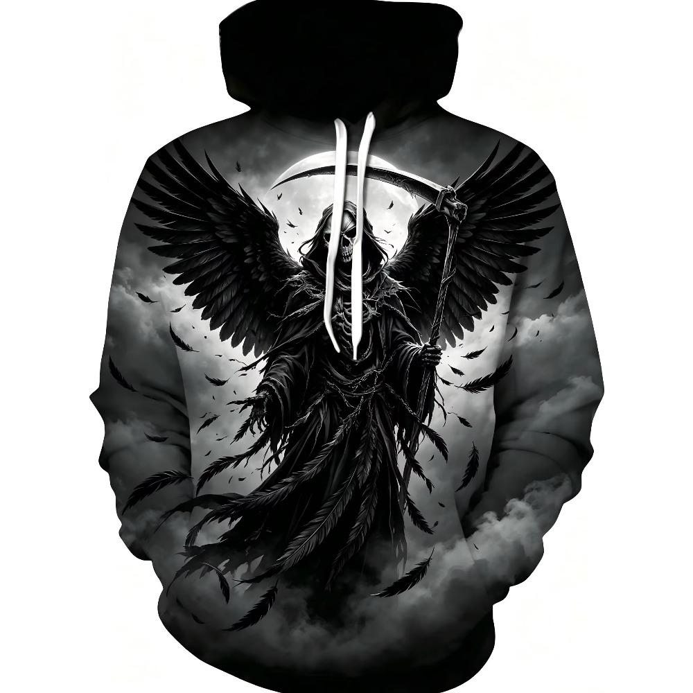 Unisex Halloween American Women's New Autumn Horror Skull Print micro Elastic Comfortable Hooded Sweatshirt Outdoor Street Style Top