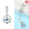 Authentic Original Charm Bead Components Blue Lucky Symbol Cross Heart Pendant Bead Component Copper Metal Bead Component Compatible With Bracelet