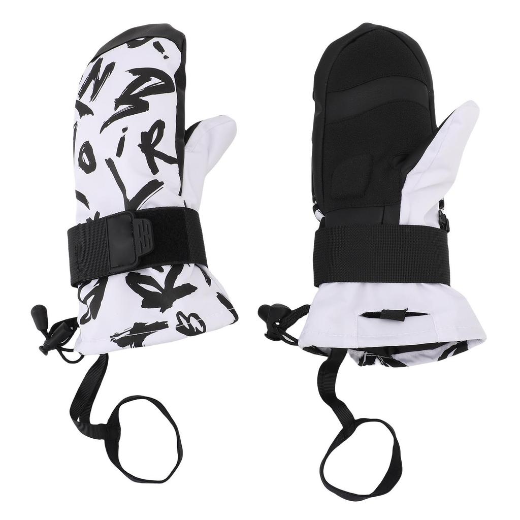 Rękawice narciarskie dla dzieci z ochraniaczami na nadgarstki, wodoodporne, wstrząsoodporne, ciepłe, pluszowe wnętrze, rękawice śnieżne dla dzieci na zimę
