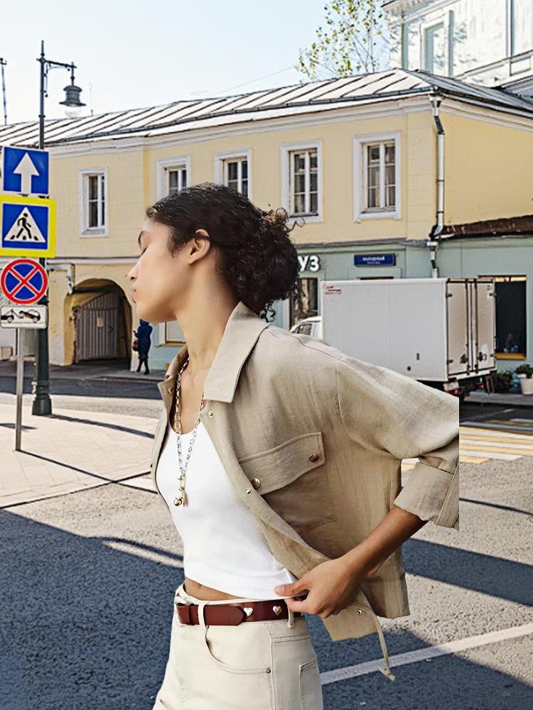 2025 Trendy European & American Women’s Casual Long Sleeve Lapel Jacket Coat