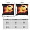 Neon Fire Soccer Ball Pillow Case Graphic Pillow Cover For Sofa Bedroom Home Decor Novelty Pillowcases