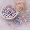 3-8mm Straight Hole Round ABS Imitation Pearl Multicolors Round Acrylic Beads Loose Beads for DIY Craft Scrapbook Decoration