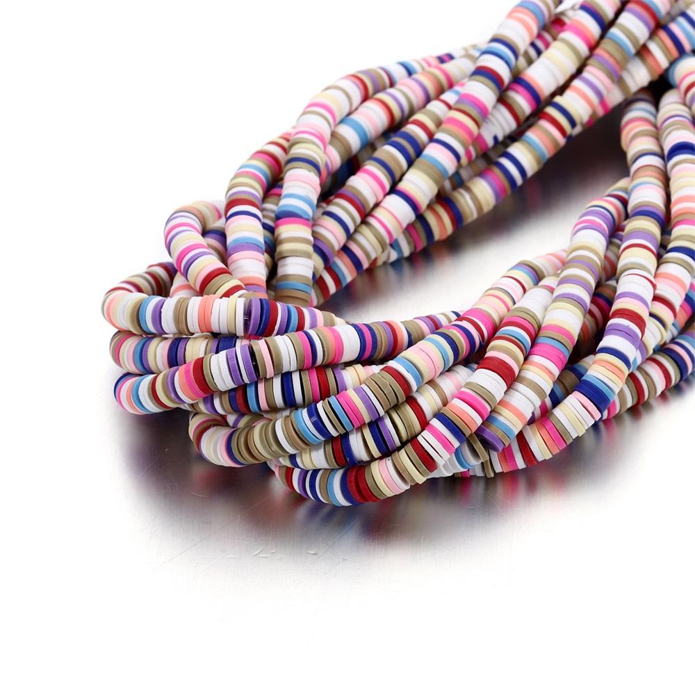 370Pcs/Lot 6mm Flat Round Polymer Clay Beads Chip Disk Loose Spacer Handmade Beads for DIY Jewelry Making Bracelet Necklace