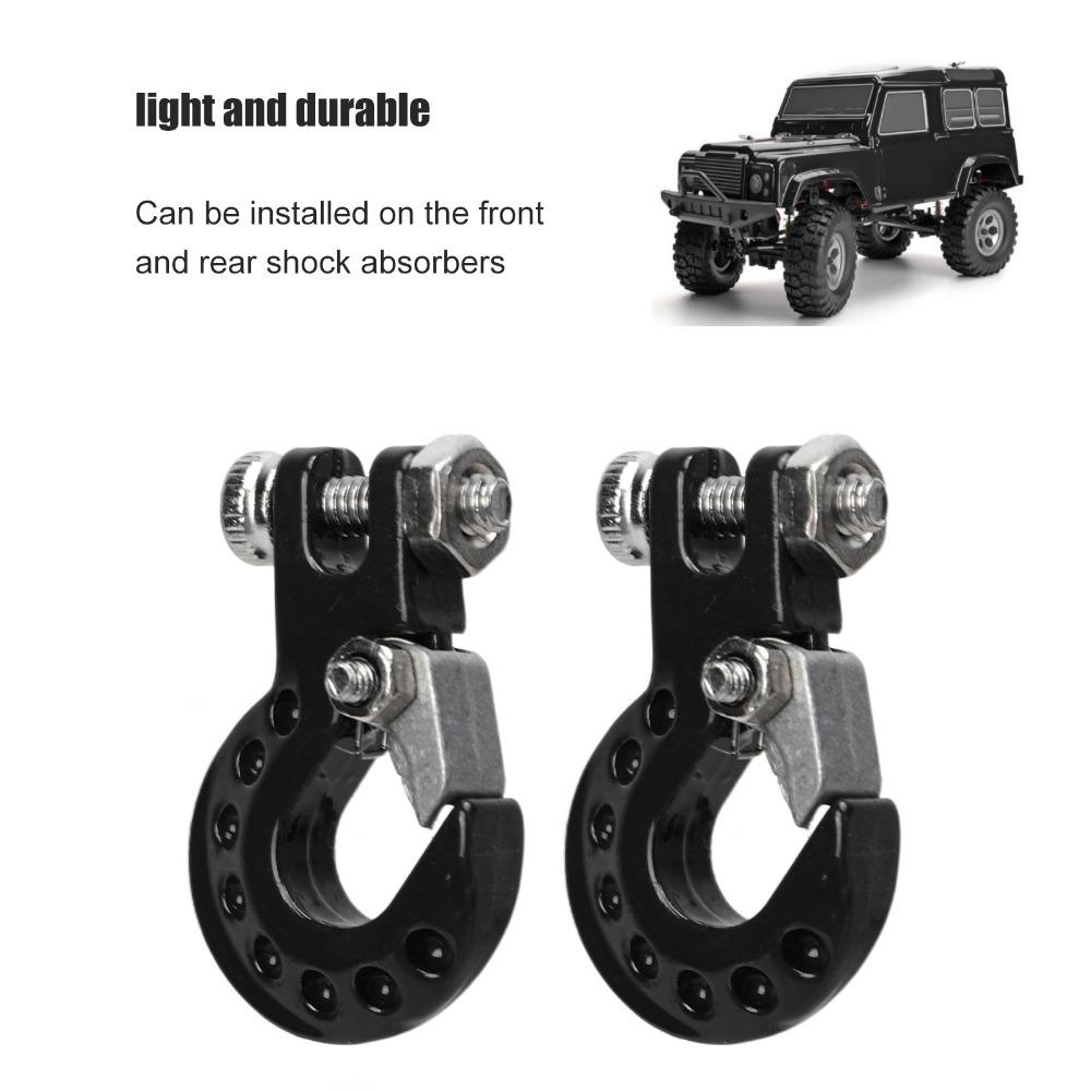 2Pcs Aluminum Alloy RC Trailer Hook for SCX10/D90/D110/TF2/TRX4/Tamiya CC01 Climbing Car