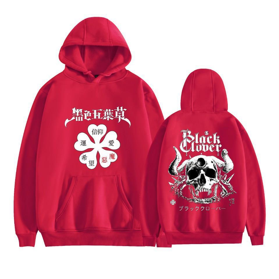 Felpa con cappuccio e stampa anime Black Clover Maglione in pile Felpa con cappuccio anime