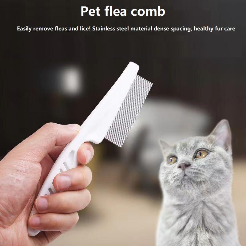 Lice Pet Comb Pet Hair Shedding Comb Stainless Steel Flea Comb for Cat Dog Long Hair Brush Pet Grooming Cleaning Supplies GSZ03