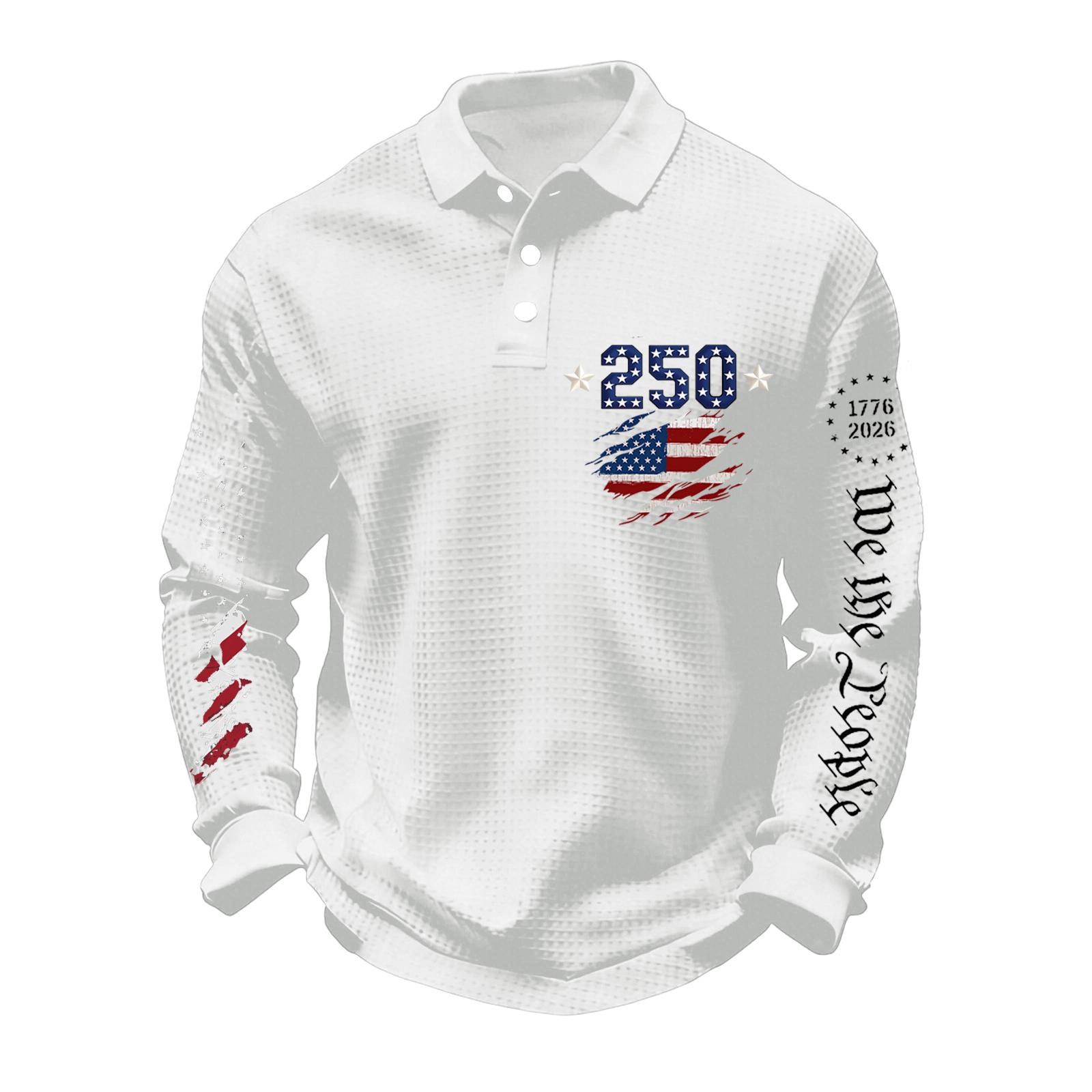 Men s 250Th Anniversary Flag Print Casual Fabric Shirt Cross Patriotic Tee XL 1980₽