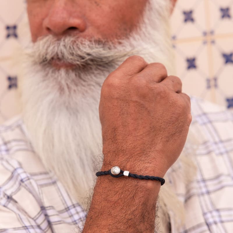 PIG & HEN Easy Ed Bracelet - Navy X Silver