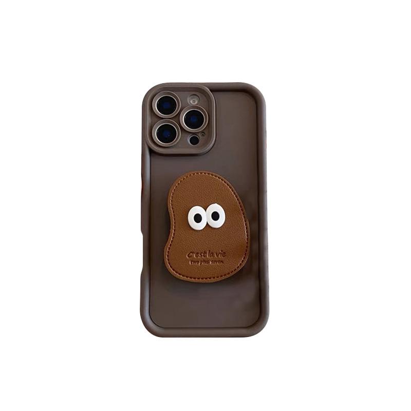 Eye-Shaped Airbag Bracket Phone Case with Crossbody Lanyard for iPhone 14, 15, 16 Pro Max.