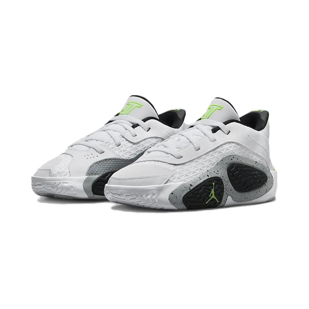 Air Jordan Tatum 2 PS Neon White Black Wolf Grey Electric Green Kids' Basketball Shoes FJ6460-100