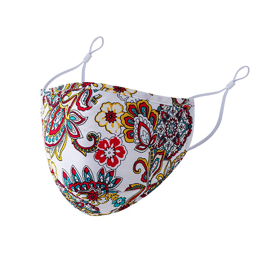 1PC Adult Washable Breathable Floral Print Protector Face Mask