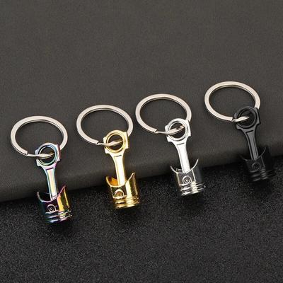 1pc Creative Car Modified Engine Piston Metal Keychain For Men, Multifunctional Car Modified Waist Hanging, Fashion Keychain