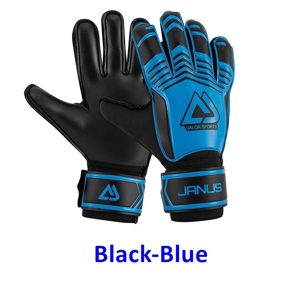 Professionelle Torwarthandschuhe Schwarz Blau Fußballhandschuhe Zubehör Training Latex Größe 7-10