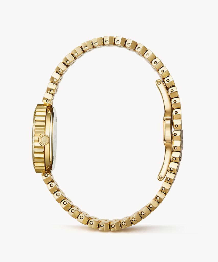 Lollalojeu Honeycomb Yellow Onyx Gold Women'S Wristwatch