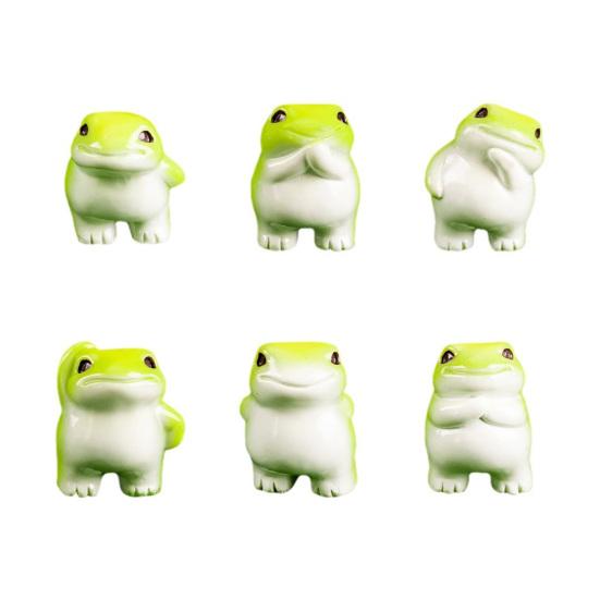 Yousheng Mini Resin Frog Figurine Small Little Animal Ornament Cartoon Miniature Frog Statue for Micro Fairy Garden Landscape DIY Terrarium Crafts