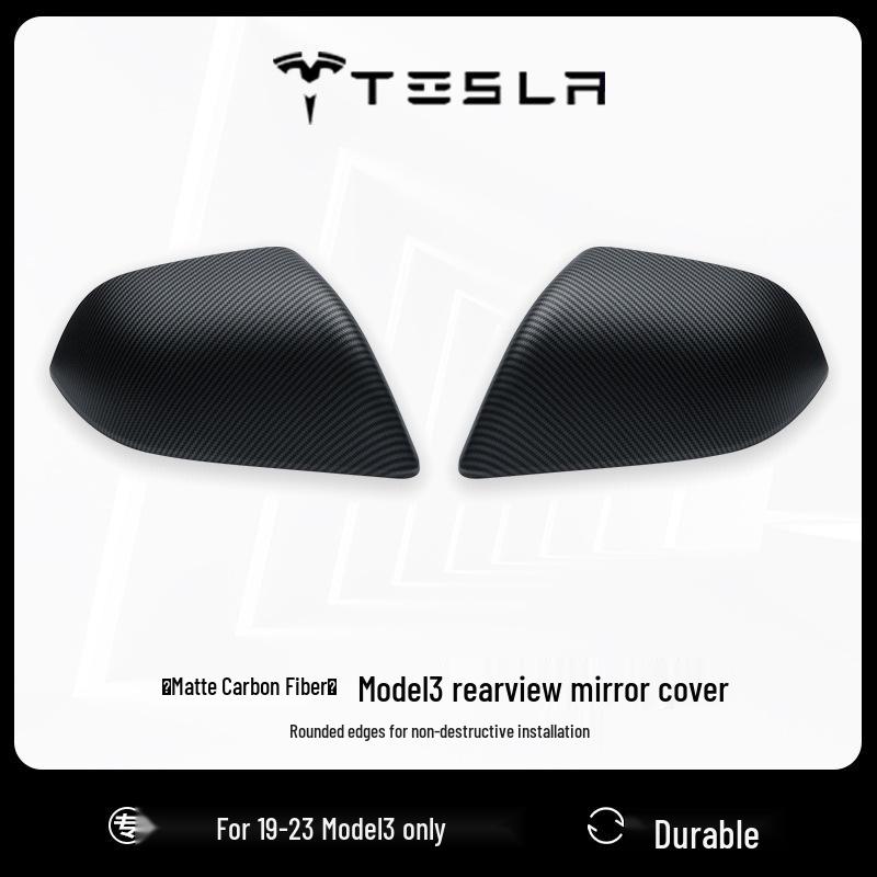 Tesla Model Y/3 Rückspiegel Carbonfaser Abdeckung Set