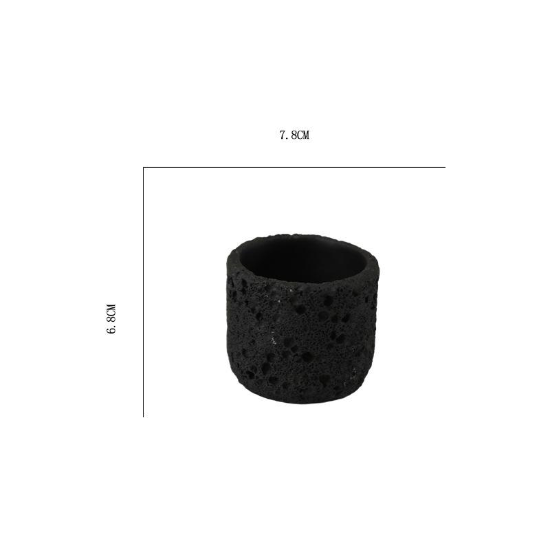 Milk White Creative Volcanic Stone Pattern Cement Succulent Flower Pot Office Home Desktop Decoration Green Plant Flowers