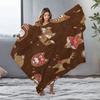 Cozy Throw Blanket Cute Animal Pattern Flannel Soft Warm Bedspread Living Room Decor Gift Christmas Holiday Home Decor