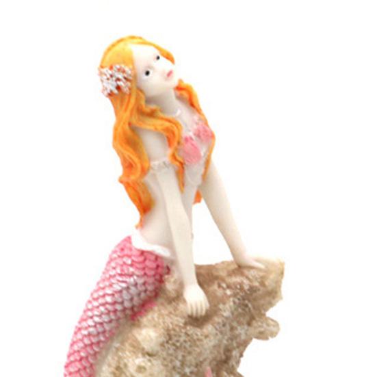 Yousheng Aquarium Mermaid Statue Realistic Shape DIY Resin Whimsical Design Aquarium Mermaid Decoration Pet Supplies