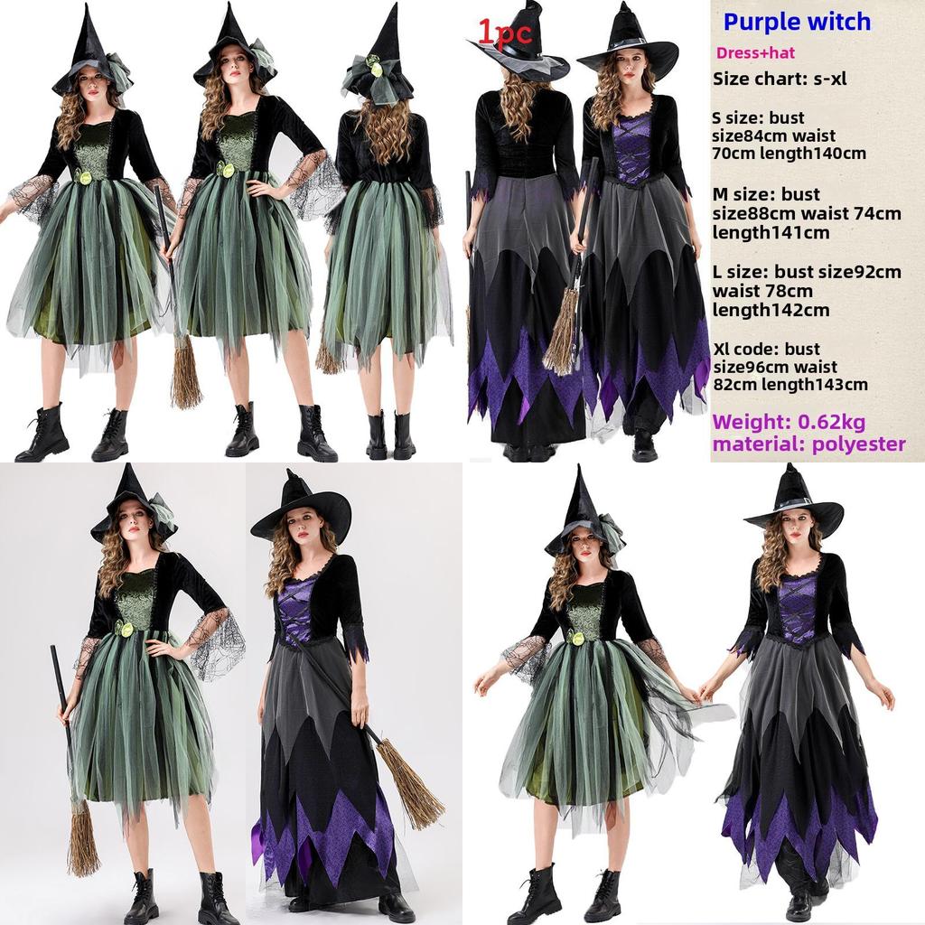 Fantasy Witch Costume For Adults With Polyester Blend Cosplay Dress For Parties