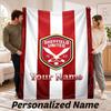 Sheffield United FC Personalized Flannel Blanket Custom Name Text Soft Throw Blanket Home Decor