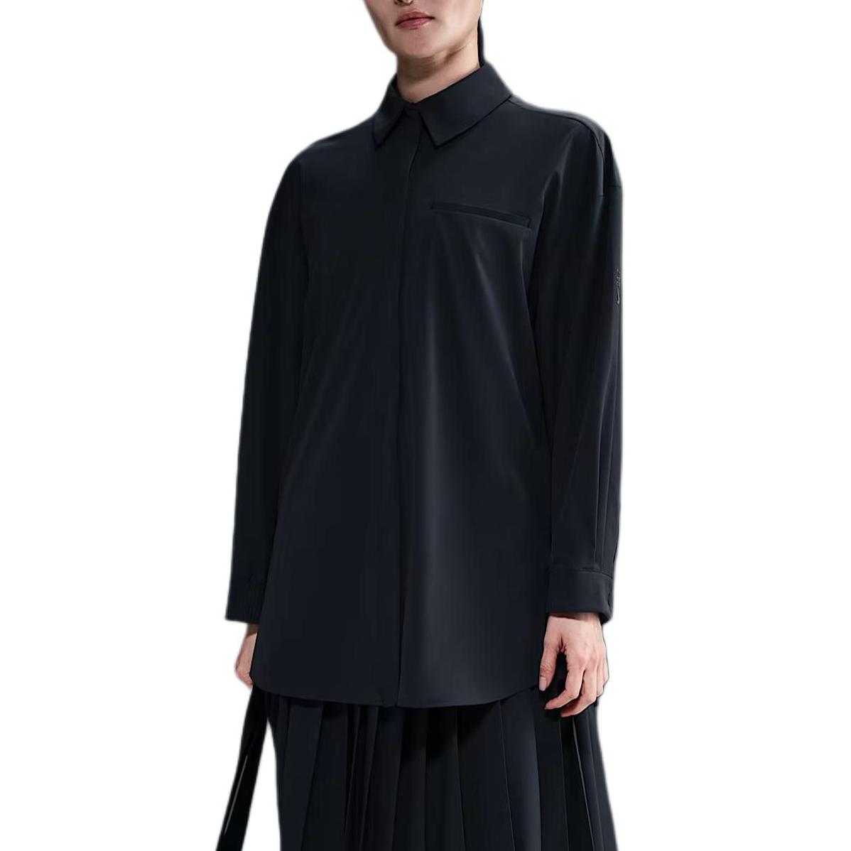 

Nike Solid Loose Long Sleeve Shirt Women tops Black HQ0237-010 XL