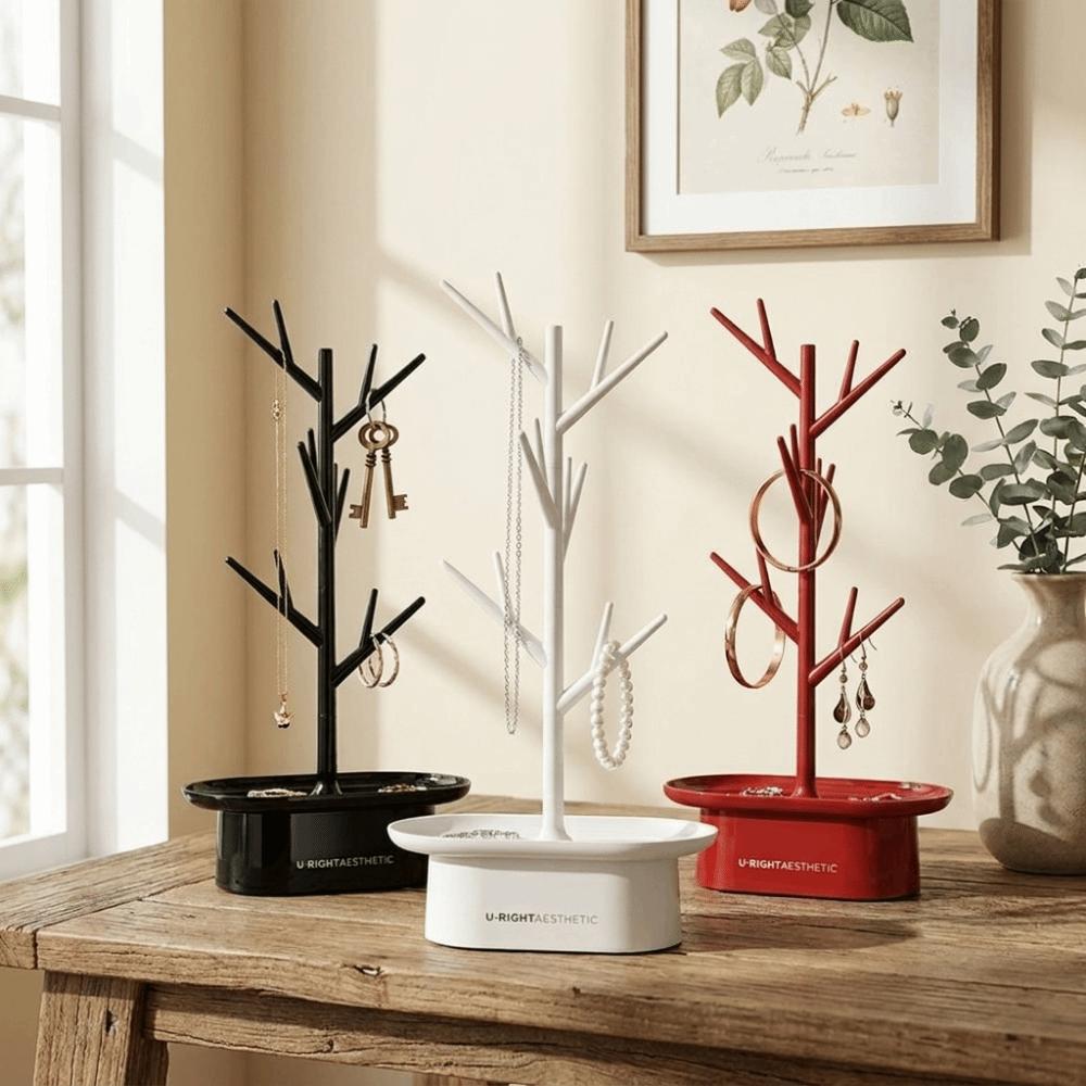 Space Saving Tree Shape Jewelry Rack Decorative Ring Earring Holder Jewelry Display Stand Tabletop