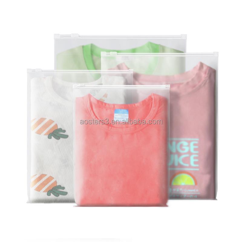 HIgh Quality Custom Logo Biodegradable Frosted Zip Seal Zip Lock Plastic Packaging Bags for Clothing
