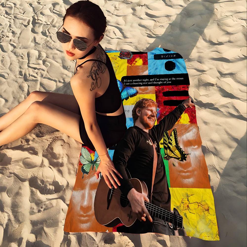 Sänger E-Ed S-Sheeran Mikrofaser Strandtuch Saugfähig Schnelltrocknend Weich Yoga Schwimmen Resort Bergsteigen Handtuch