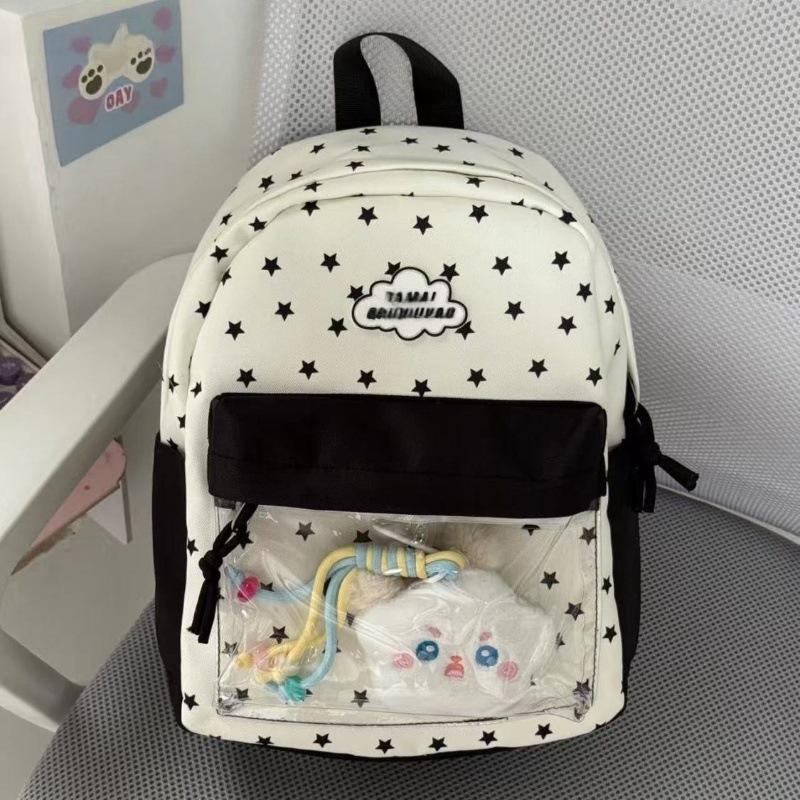 Preppy Backpack Aesthetic Lightweight Casual Daypack for Girls Elementary Middle School College Style Travel
