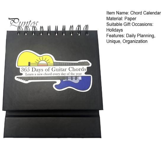 Το Ημερολόγιο 365 Ημερών Συγχορδιών Κιθάρας Ημερολόγιο Συγχορδιών Μέρα-Παρά-Μέρα Αναδιπλούμενο Επιτραπέζιο Καθημερινό Πρόγραμμα για Κιθαρίστες
