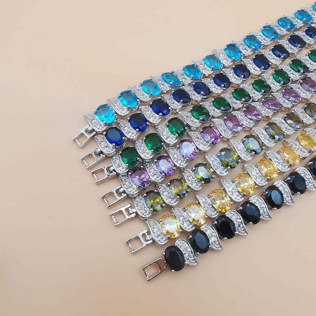 Chicken Leg Bracelet Imitation Tanzania European and American Bracelet Plated with Platinum Crystal for Womens Luxury Multi Color