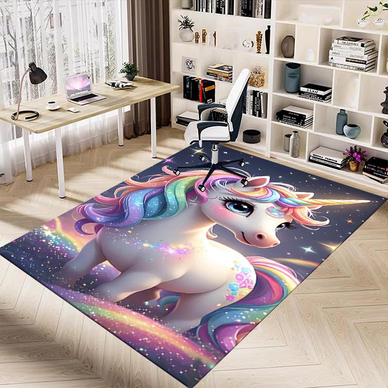 1pc Unicorn Fantasy Carpet Anti Slip Polyester Floor Mat for office.Bedroom