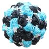 European & American Elegant Ribbon Flower Bridal Bouquet – Beaded Five-Flower Design