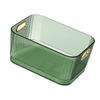 Vanity Transparent Desktop Storage Basket Green Multipurpose Desktop Organizer Space-Saving Rectangular Storage Basket Bathroom
