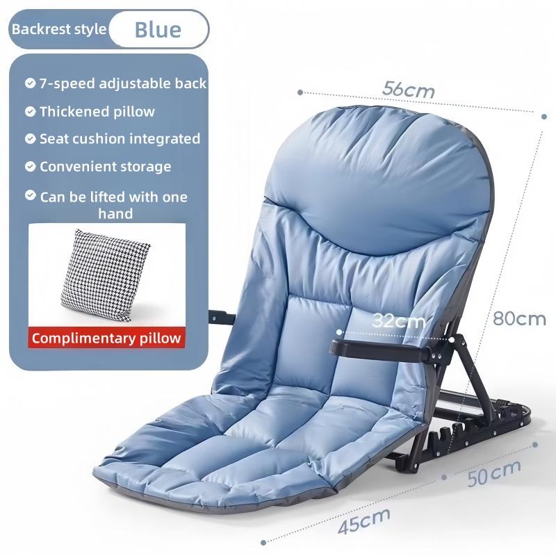 Back Chair On The Bed Foldable Recliner Tatami Seat With Armrests Student Dormitory Couch Outdoor Folding Chair With Free Pillow