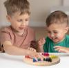 11.5' Natural Wood 2-in-1 Chinese Checkers & Gobang Game Set with 66 Colored Wooden Pegs, Classic Strategy Game for Kids & Adult