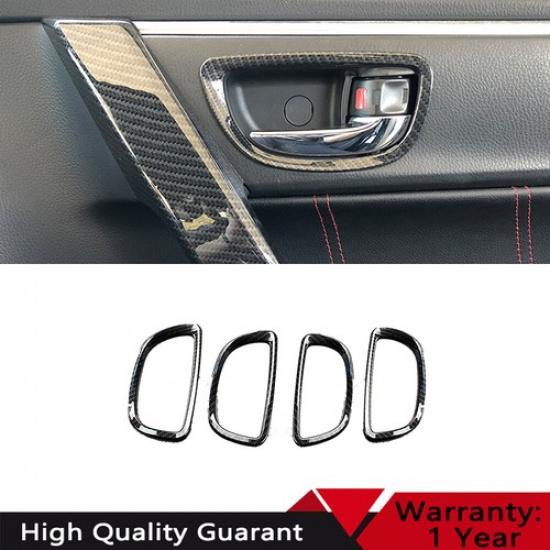 For Toyota Corolla 2014-2018 Carbon Fiber ABS Inner Door Handle Bowl Frame Trim