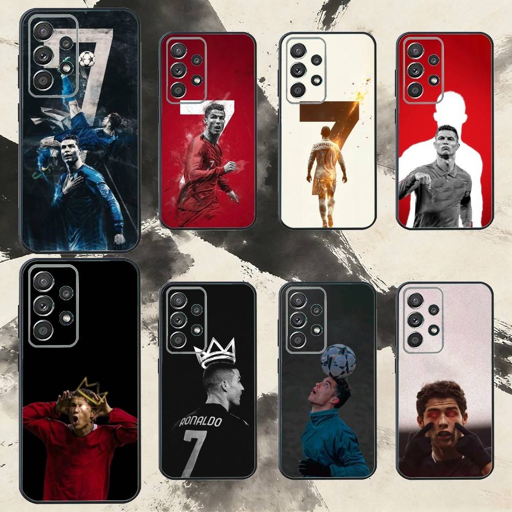 F-Football C-CR7 R-Ronaldo 7 Phone Case For Samsung S25,S24,S21,S22,S23,S30,Ultra,S20,Plus,Fe,Note,10,9,5G Black Cover