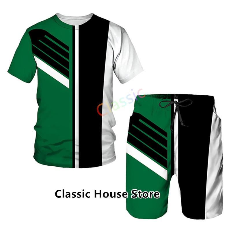 

Новые мужские комплекты 3D спортивный костюм летняя модная одежда для мужчин футболка шорты 2 шт повседневный костюм уличная одежда свободный мужской наряд 6XL