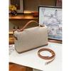 New LP27 handbag gigi same shoulder oblique span fashion canvas with leather bag temperament lunch box bag