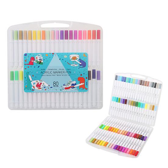 Acrylic Marker Pen Set Colored Marker Pens with Color-coded Caps Non-toxic Artists Students Markers for Drawing Writing School