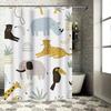 Animal Print Shower Curtain Black Panther Rhino Design for Kids Bath Room Decor Blue Yellow Orange Green Colors 3D Printing Poly