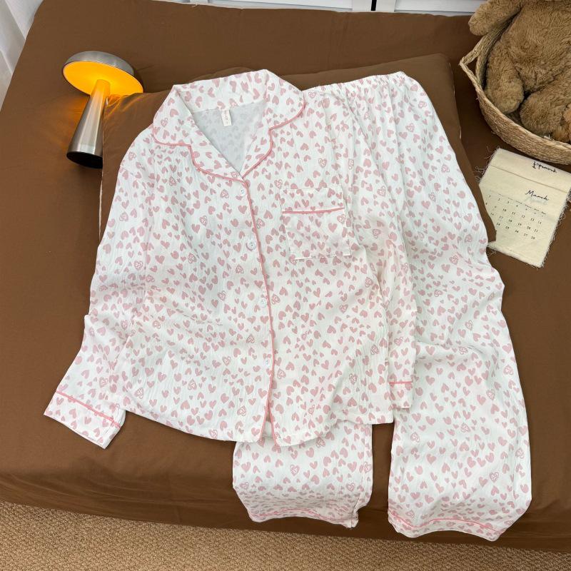 Women's Cloud Cotton Lace Pajama Cardigan Set - Spring & Autumn Collection