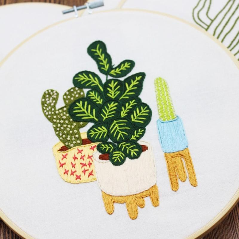 3Sets Leaf Flower Embroidery Set with Embroidery Pattern Beginner Embroidery Set with Instructions Stitching Supplies