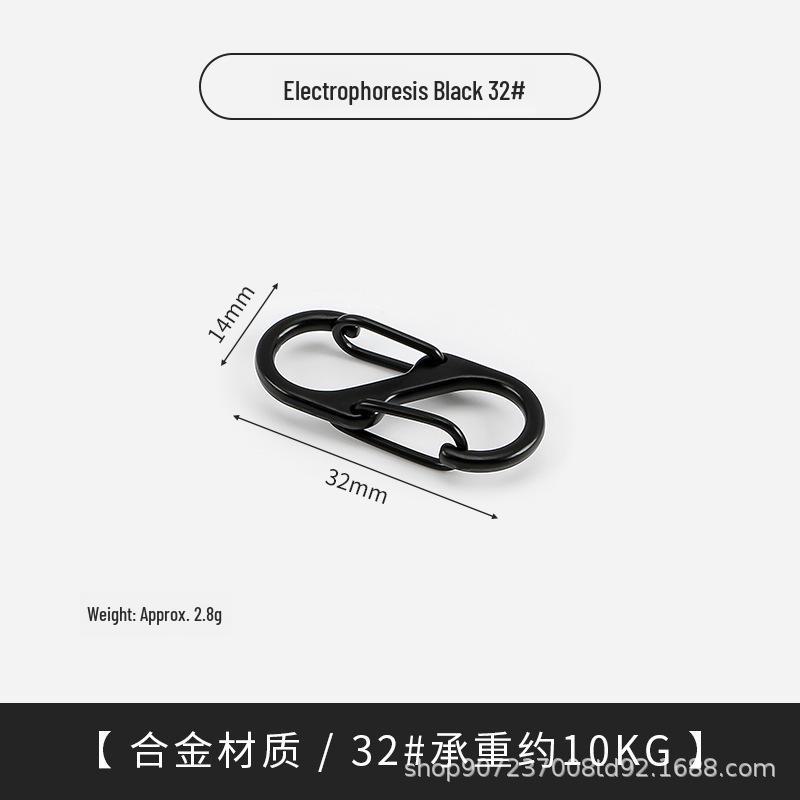 Zinklegierung Schwarz Elektrophorese S-förmige Feder Schnalle für Camping und Outdoor Bergsteigen