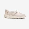 Young Age Women Goat Leather Casual Mary Jane Sneakers Ivory